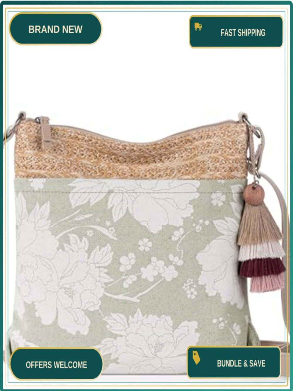 Crossbody Purse Handbag Adjustable Strap Zipper Closure Travel Everyday